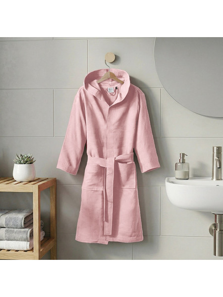 Beauty Home Μπουρνούζι Κολυμβητηρίου Microfiber με Κουκούλα Ροζ ART3473
