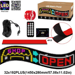 GLOBOSTAR(R) MATRIX GLB-106-0012 Εύκαμπτη Κυλιόμενη Ψηφιακή Επιγραφή 145x28cm P7 192x32 Pixel LED 20W AC 220-240V Αδιάβροχο IP65 Πολύχρωμο RGB - Bluetooth Control μέσω iPIXEL APP - Μ145 x Π0.4 x Υ28cm