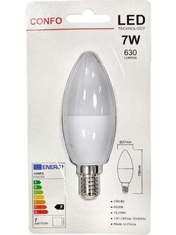 Λάμπα Led Κερί με ντουί Ε27 7W 230V