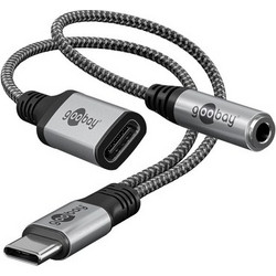 GOOBAY GOOBAY αντάπτορας USB-C σε 3.5mm & USB-C 74524, 60W, 480Mbps, γκρι