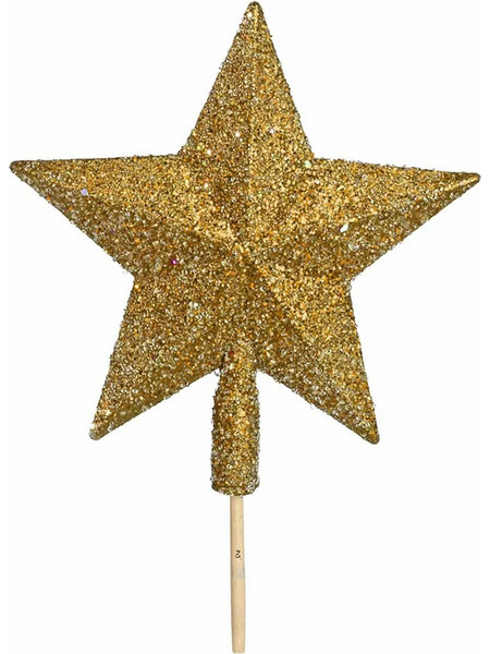 Κορυφή Πλαστική με Glitter Χρυσή 20εκ