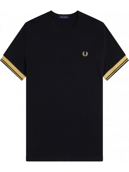 t-shirt FRED PERRY Twin Tipped Cuff Μαύρο