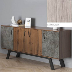 Μπουφές Νο 8 Με 4 Πόρτες 180x44.5x84 Με Επιλογές Χρωμάτων Δίχρωμος - Σταχτί-Staxti