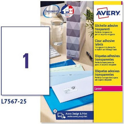 ΕΤΙΚΕΤΕΣ AVERY ZWECKFORM ΔΙΑΦΑΝΕΣ LASER 210X297 1 ΦΥΛΛΟ ΠΑΚΕΤΟ 25 ΦΥΛΛΩΝ