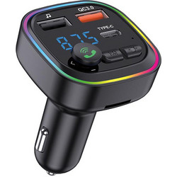 Kakusiga KSC-1065 | Car FM MP3 Transmitter Bluetooth 5.3, υποδοχή microSD, 2xUSB-A QC3.0 & USB-C PD3.0, 40W