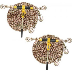 VEVOR Ratchet Chain Binder, 5/16 in x 12.8 ft G80 Chains, 8000 lbs Working Load of Ratchet Load Binder, Chains and Binders Set, Tie Down Hauling Chain Binders for Hauling, Towing, Logging (2 Sets)