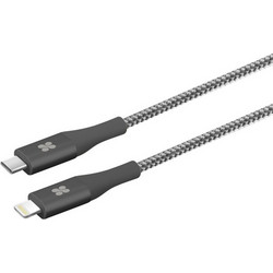 Promate UniLink-LTC Braided USB-C to Lightning Cable 1.2m Grey