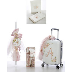 Bellissimo Σετ Βάπτισης με Βαλίτσα για Κορίτσι Flowers ΣΔΣ-2275