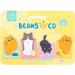 Puckator Μαγνητικοί Σελιδοδείκτες Beans & Co Cats 4τμχ