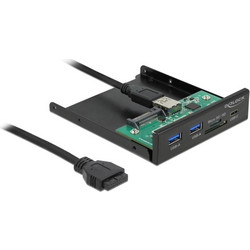 DELOCK front panel 64058, 3.5" σε USB-C, 2x USB & SD/Micro SD
