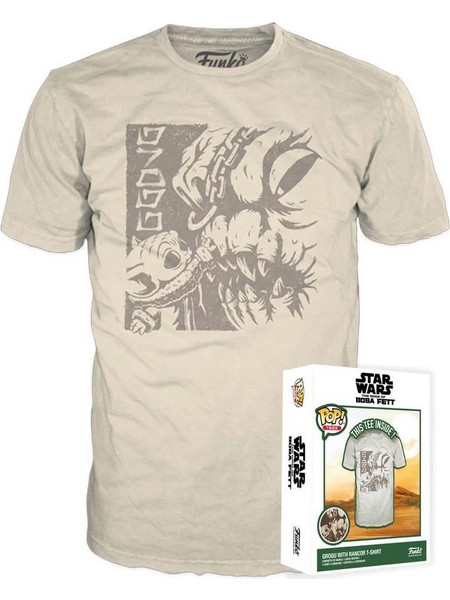 T-Shirt Funko: Star Wars The Book of Boba Fett - Grogu with Rancor