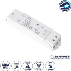 GLOBOSTAR(R) SKYDANCE-V1-L 71568 DC RF 2.4Ghz & Push Dimmer / Controller με 1 x 15A 480W Κανάλι DC 12-48V 15A 480W Max IP20 - RF 2.4Ghz & Push Dimming - Μ17.5 x Π4.5 x Υ2.5cm
