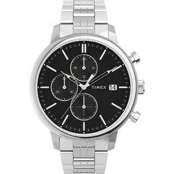 Timex Ανδρικό Ρολόι Χρονογράφος με Ασημί Μεταλλικό Μπρασελέ TW2V01600