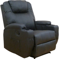 Zita Plus Πολυθρόνα Relax Δερματίνη Μαύρη Vera 15.0028