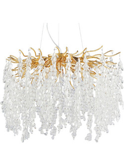 Artekko Chandelier Aura Πολυέλαιος 10φωτος G9 με Διάφανα Κρύσταλλα (56x56)cm