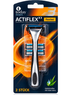Today Men Actiflex X3 Ξυραφάκι με 2 Κεφαλές - Άνετο Ξύρισμα με Ευλύγιστη Κεφαλή & Aloe Vera