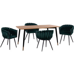ΣΕΤ ΤΡΑΠΕΖΑΡΙΑΣ 5ΤΜΧ JOLIE HM12123.01 MDF TOP ΣΕ ΦΥΣΙΚΟ-ΚΥΠΑΡΙΣΣΙ ΒΕΛΟΥΔΟ HOMEMARKT