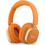 Guess Rectangle Metal Script Logo ENC Ασύρματα Bluetooth Ακουστικά Over Ear με Noise Cancelling Πορτοκαλί Χρυσά