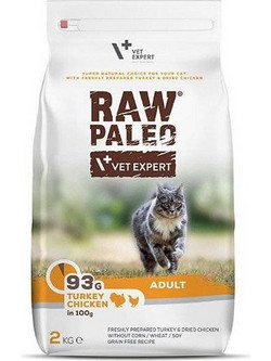 VetExpert Raw Paleo Adult Cat Turkey & Chicken 2kg