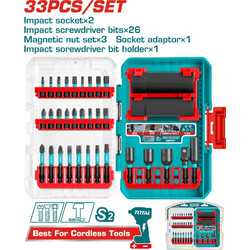 TOTAL ΕΠΑΓΓ. ΣΕΤ ΜΥΤΕΣ IMPACT 1/4" HEX 33ΤΕΜ (TACSDL63306)
