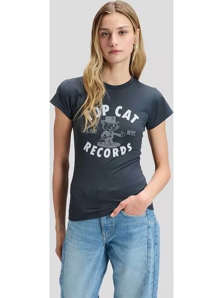 Lee(R) γυναικείο T-shirt με print Slim Fit Record - 112385671 Ανθρακί