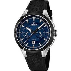 Festina Ανδρικό Ρολόι Χρονογράφος με Μαύρο Καουτσούκ Λουράκι F16830/1
