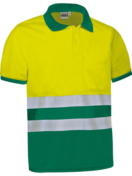Polo Υψηλής Ορατότητας Κοντομάνικο DELAWARE Valento Fluo Yellow-Kelly Green