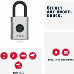 Abus Ατσάλινο Λουκέτο Πέταλο Bluetooth Ασημί