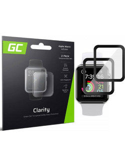 Σετ Προστασίας Οθόνης Tempered Glass 9H GC Clarity για Apple Watch 42mm 2 τμχ Green Cell GL88