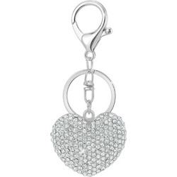 So Charm Μπρελόκ Καρδιά Bijou de Sac με Λαμπερούς Κρυστάλλους Swarovski, Ασημί B4366-ARGENT