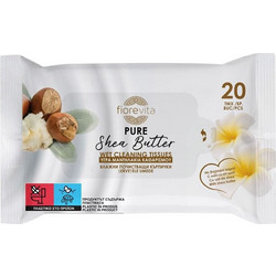 Premium Υγρομάντηλα Χεριών Τσέπης Shea Butter 20 τμχ. - Fiorevita