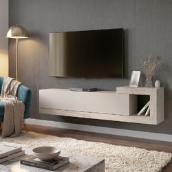 Έπιπλο τηλεόρασης επιτοίχιο Volare Megapap χρώμα sandstone - travertine 150x29,6x38,6εκ