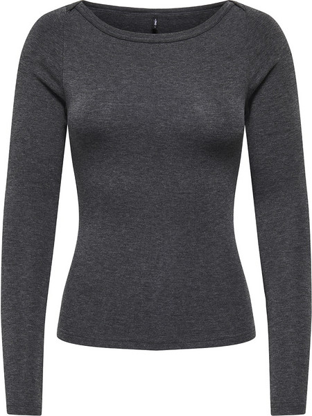 ONLY ONLDOLLY L/S BOATNECK TOP CC JRS 15379321-Dark Grey Melange DarkGray