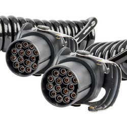 AMiO - Σπιράλ Καλώδιο Ρεύματος Τρέιλερ 2x15 PIN 24V 5m, Αδιάλειπτη Παροχή και Κορυφαία Αντοχή σε Συνεχείς Καταπονήσεις