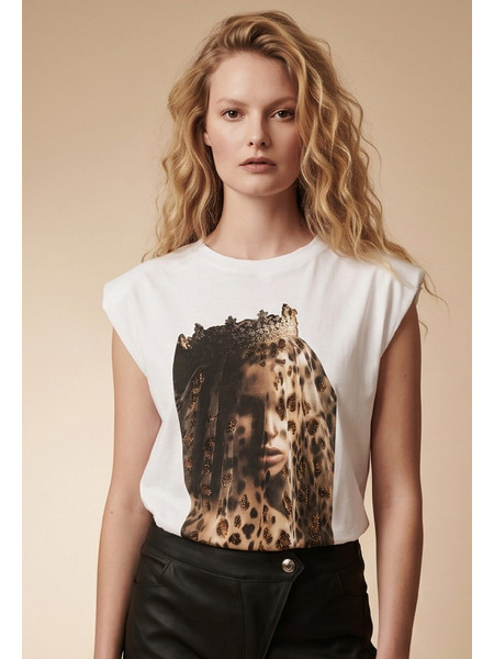 DEJAVU Γυναικεία Μπλούζα Με Βάτες & Leopard Print