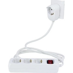 Πολύπριζο REV 3+1-fold 5m + switch white