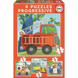 Παιδικό Puzzle Educa Οχήματα 6 + 9 + 12 + 16 Κομμάτια