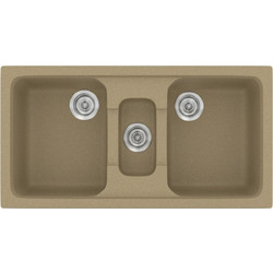 Sanitec Classic 325 Επικαθήμενος Νεροχύτης Γρανίτη Ματ Metallic Cream 97x51cm