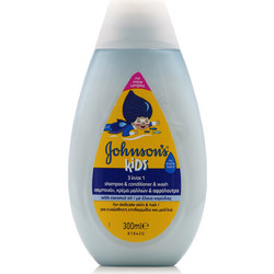 Johnson's Kids 3in1 (300ml) - Παιδικό 3 σε 1 για Μαλλιά & Σώμα με Έλαιο Καρύδας