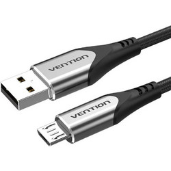 VENTION Cotton Braided USB 2.0 A Male to Micro-B Male 3A Cable 1M Gray Aluminum Alloy Type (COAHF) (VENCOAHF)
