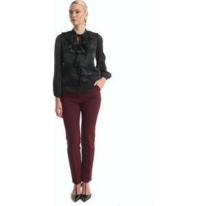 Fibes Fashion Σατέν Γυναικείο Πουκάμισο Μαύρο 03-7531N Fibes Fashion Σατέν Γυναικείο Πουκάμισο Μαύρο 03-7531N