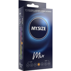 My.Size Mix 57mm Προφυλακτικά Λεπτά με Ραβδώσεις Γεύσεις & Λιπαντικό 10τμχ