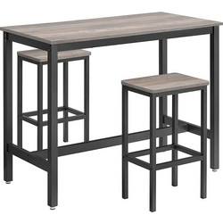 Vasagle Bar Table Set with 2 Stools (LBT015B02) (VASLBT015B02)