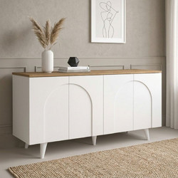Μπουφές Bono Megapap χρώμα λευκό - sepet oak 150x45x74,6εκ