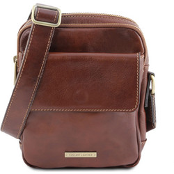 Tuscany Leather Larry Δερμάτινη Ανδρική Τσάντα Ώμου / Χιαστί Καφέ TL141915