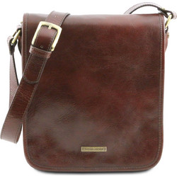 Tuscany Leather Messenger Δερμάτινη Ανδρική Τσάντα Ώμου / Χιαστί Καφέ TL141255