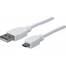 IC Intracom Regular USB 2.0 to micro USB Cable Λευκό 1.8m (324069)