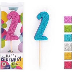 TREND HAUS Κερί Γενεθλίων Trend 957658 Glitter Mini No 2 8,8cm