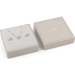 GUESS STEEL G CAMDEN JUBS06045JWRHT/U Κουτάκι Με Ασημένιο Κολιέ Και Σκουλαρίκια