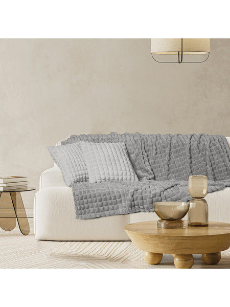 DAS HOME ΚΟΥΒΕΡΤΑ ΚΑΝΑΠΕ FLEECE 1389 GREY DAS HOME